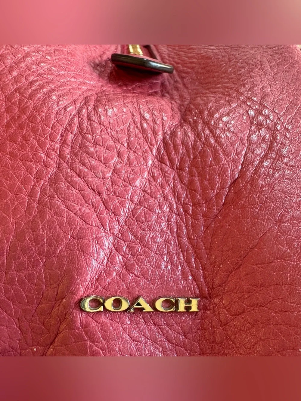 Preloved COACH MADISON PHOEBE LEATHER SHOULDER BAG PURSE PINK PEONY